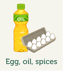 Eggs, oil, and spices